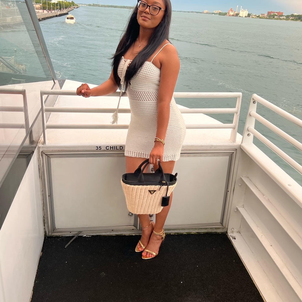 IVORY ARUBA CROCHET MINI DRESS - only worn once!!